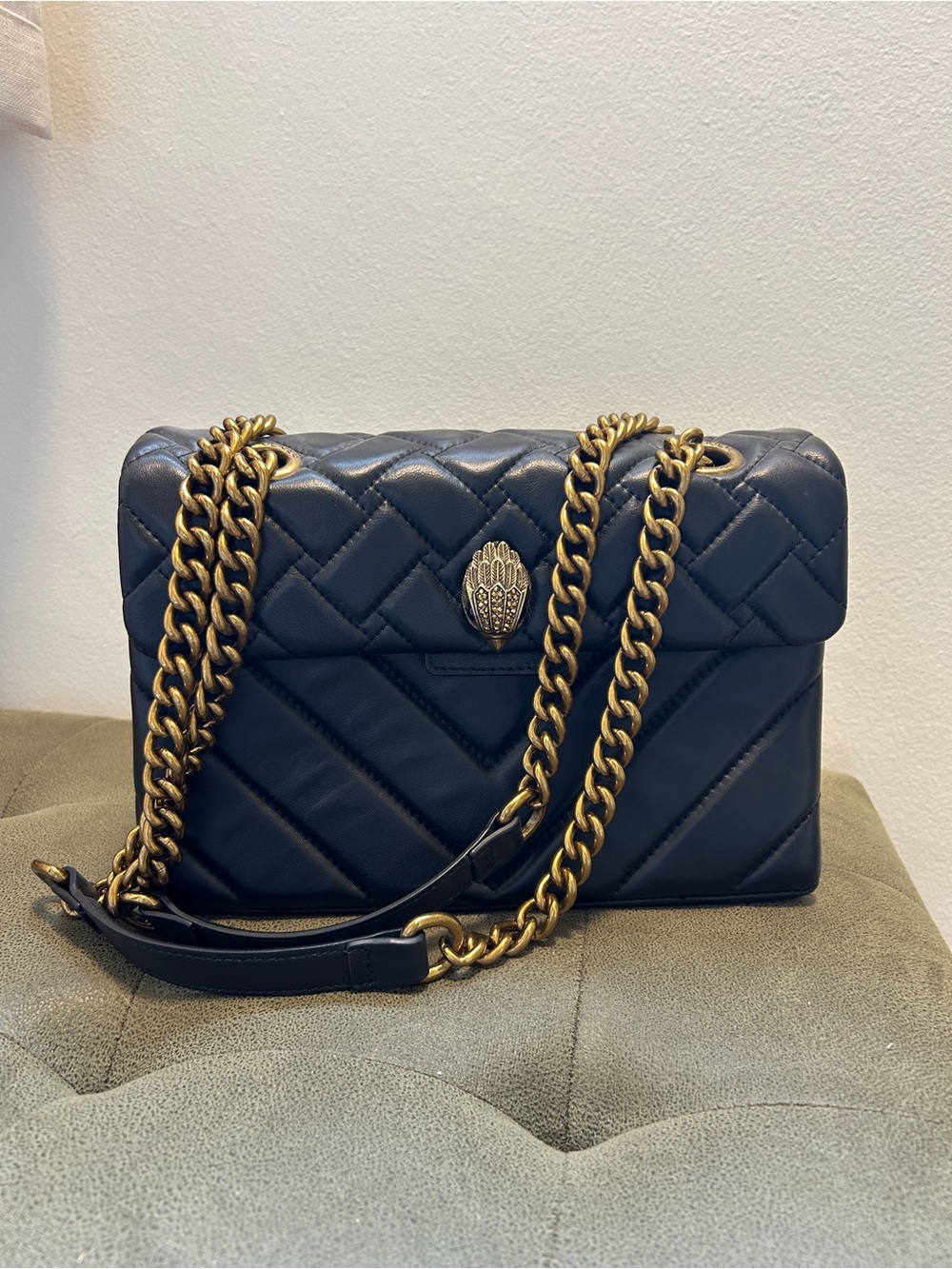 Kurt Geiger Quilted Shoulder Bag with Gold Chain